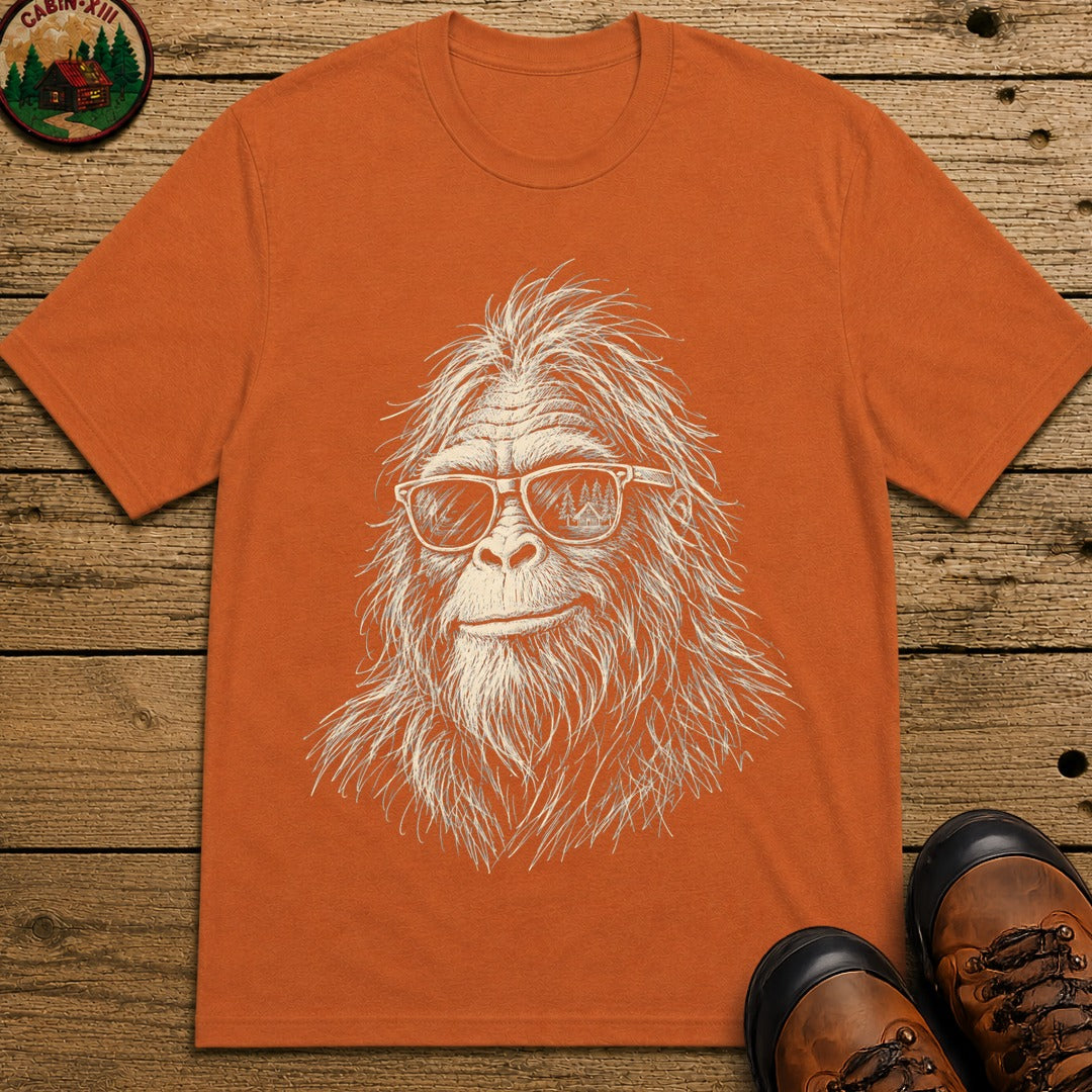 Bigfoot in sunglasses Sketch T-Shirt - Yam