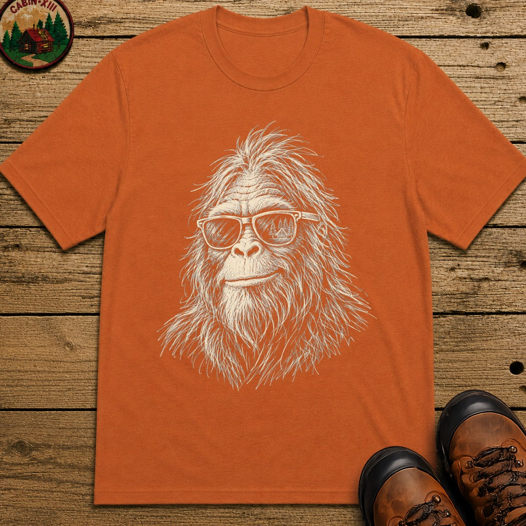 Bigfoot in sunglasses Sketch T-Shirt - Yam