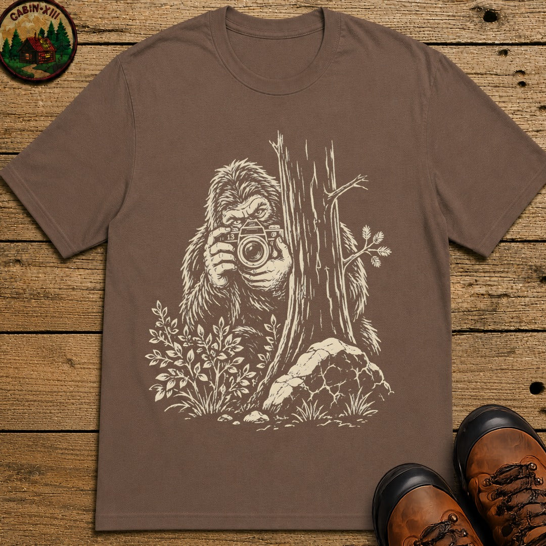 Bigfoot with a Camera T-Shirt - Espresso
