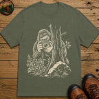 Bigfoot with a Camera T-Shirt - Moss