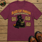 Black Cat Familiar Field Guide T Shirt - Berry