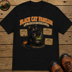 Black Cat Familiar Field Guide T Shirt - Black