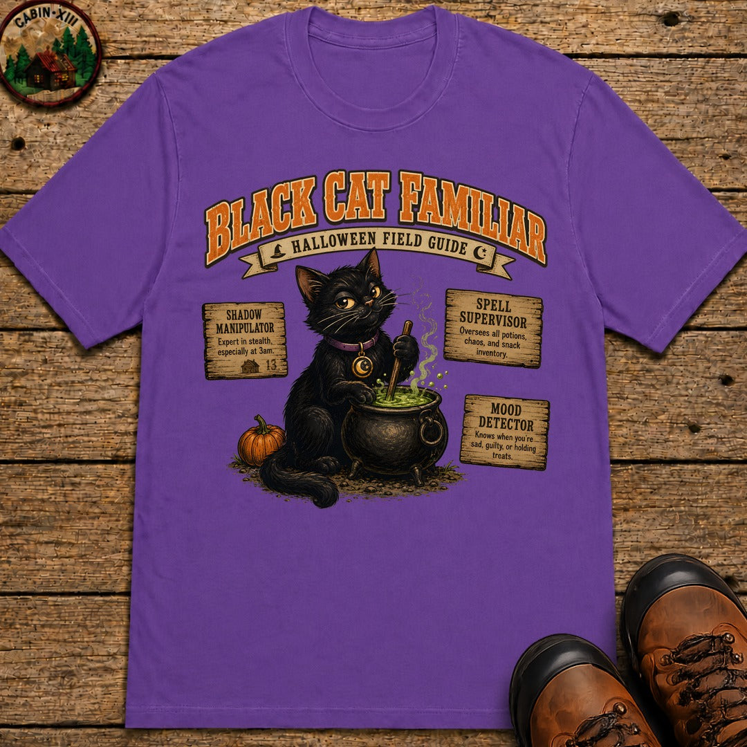 Black Cat Familiar Field Guide T Shirt - Grape