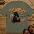 Black Cat Familiar Field Guide T Shirt - Moss