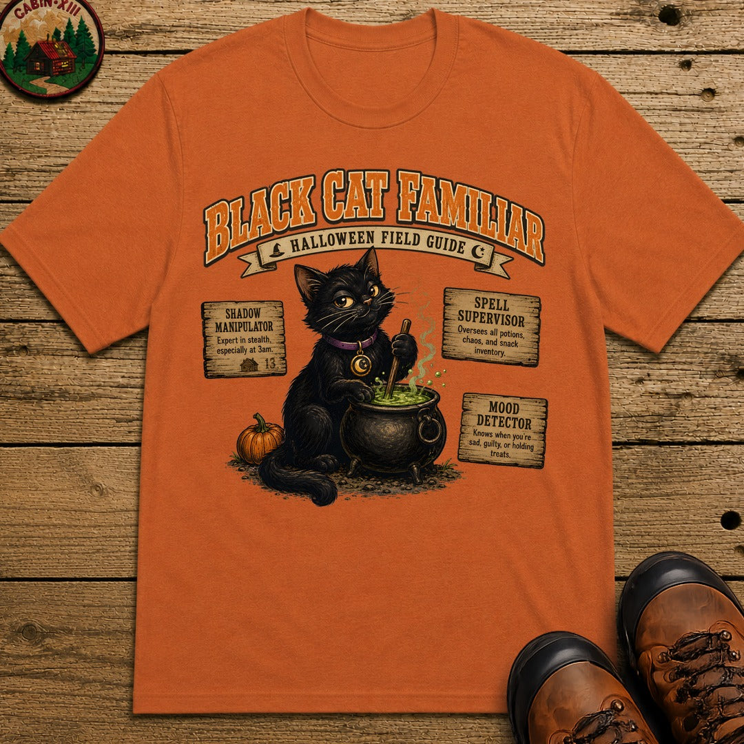 Black Cat Familiar Field Guide T Shirt - Yam