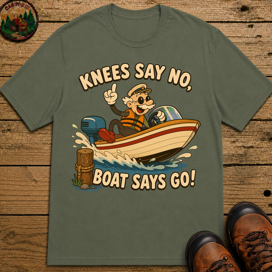 Boat Says Go T-Shirt - Moss