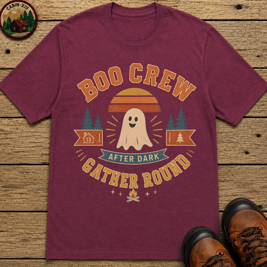 Boo Crew (Retro) Badge T Shirt - Berry