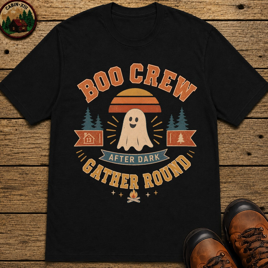 Boo Crew (Retro) Badge T Shirt - Black
