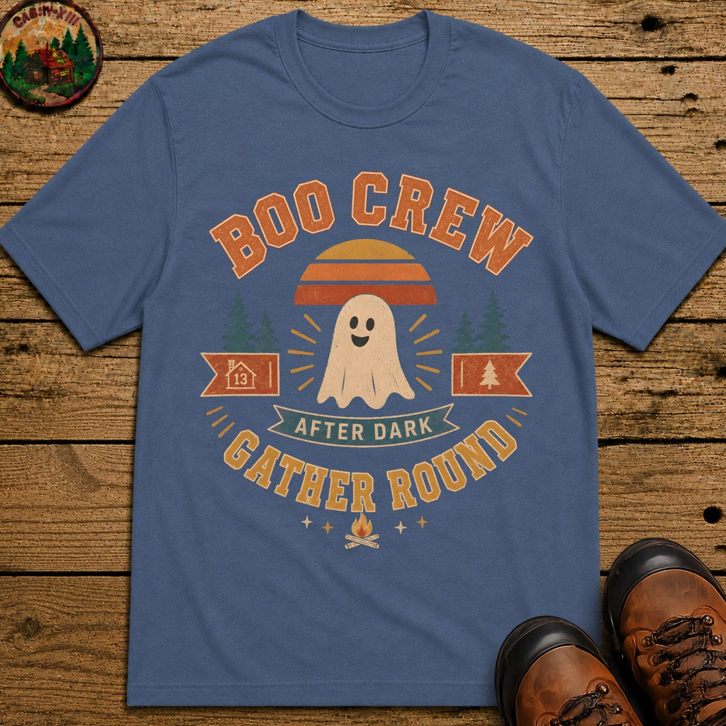 Boo Crew (Retro) Badge T Shirt - Blue Jean