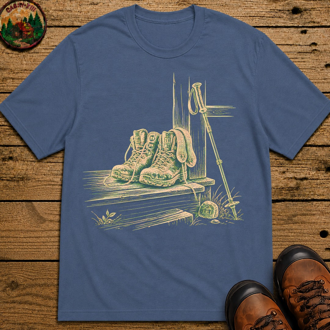 Boots By The Door T-Shirt - Blue Jean