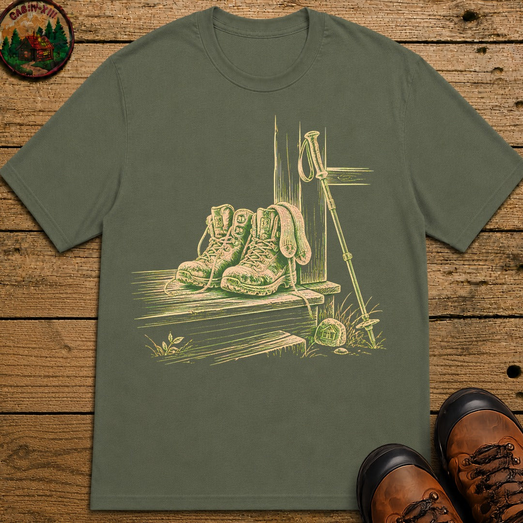 Boots By The Door T-Shirt - Moss