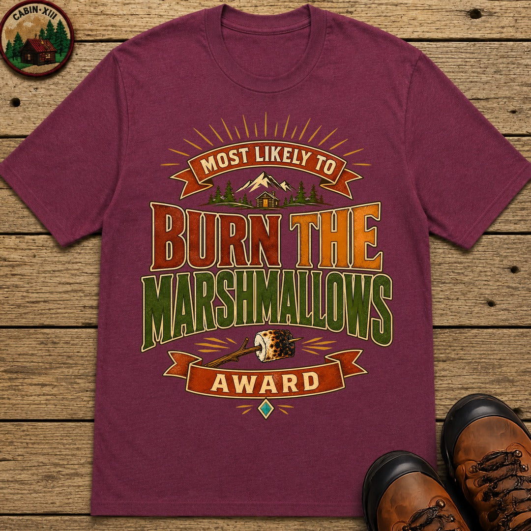 Burn The Marshmallows (Modern) T Shirt - Berry