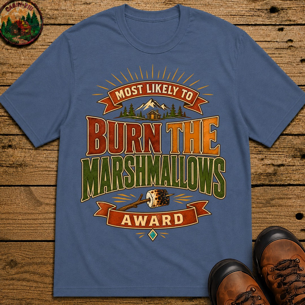 Burn The Marshmallows (Modern) T Shirt - Blue Jean