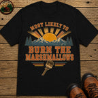 Burn The Marshmallows (Retro) T Shirt - Black