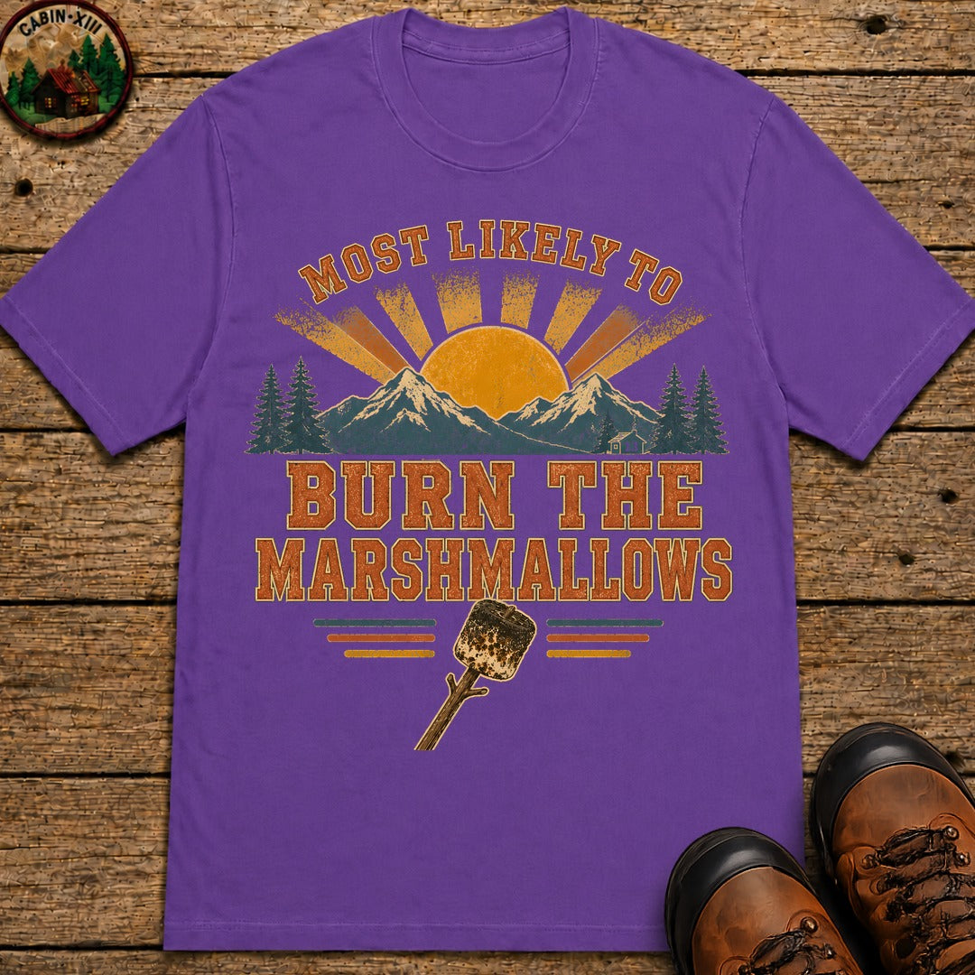 Burn The Marshmallows (Retro) T Shirt - Grape