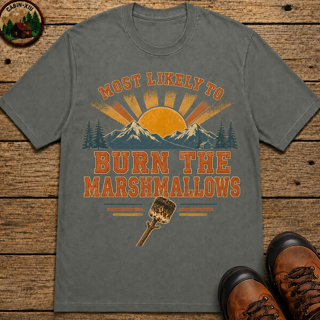 Burn The Marshmallows (Retro) T Shirt - Pepper