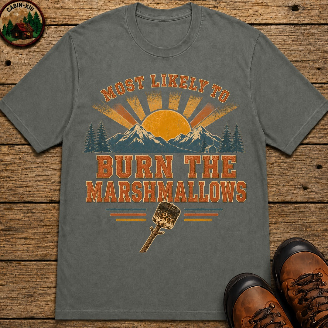 Burn The Marshmallows (Retro) T Shirt - Pepper