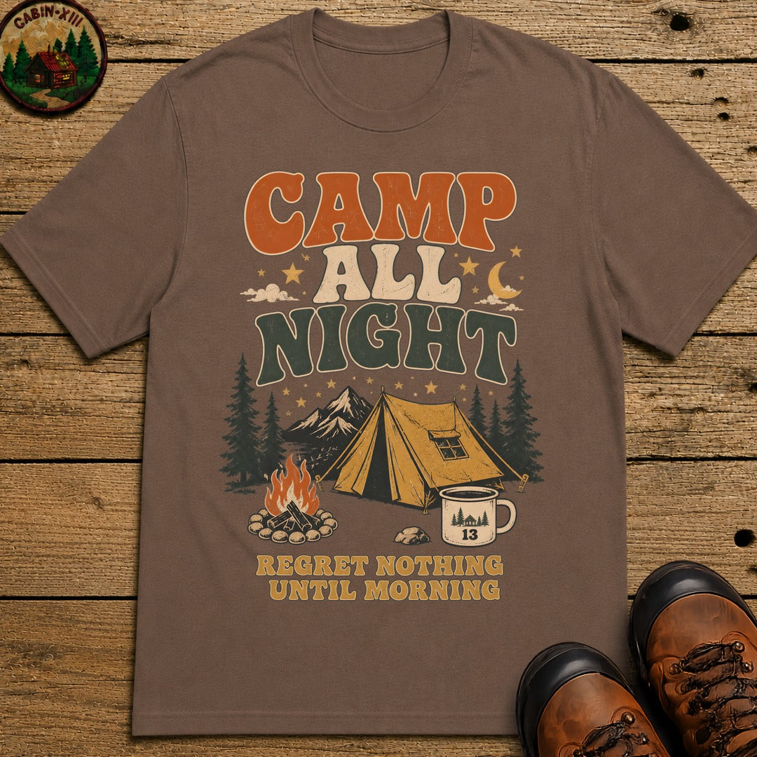 Camp All Night T Shirt - Espresso