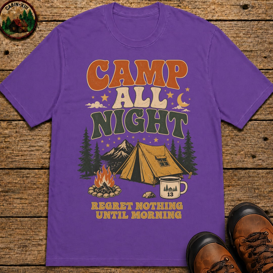Camp All Night T Shirt - Grape