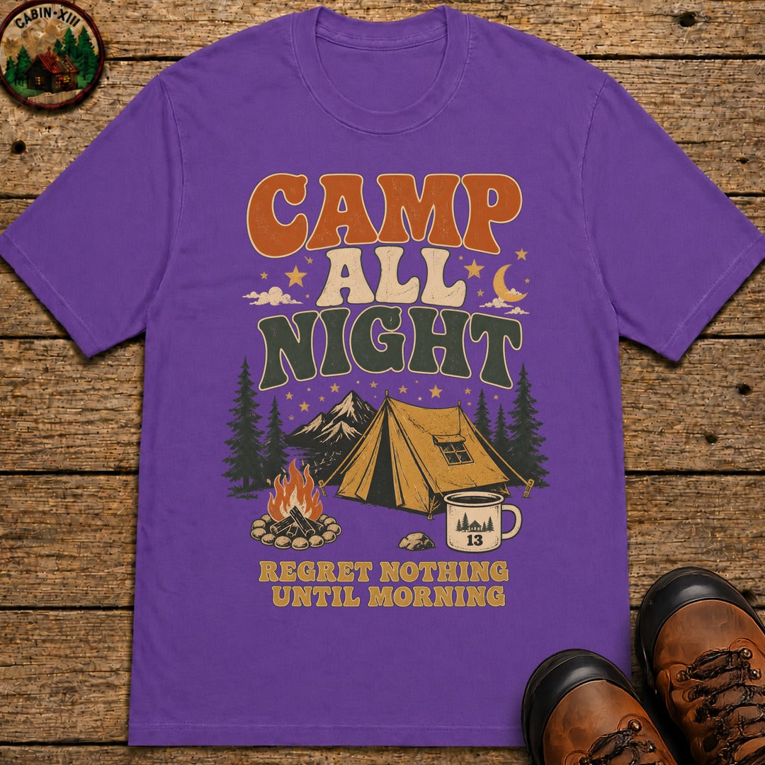Camp All Night T Shirt - Grape