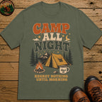 Camp All Night T Shirt - Moss