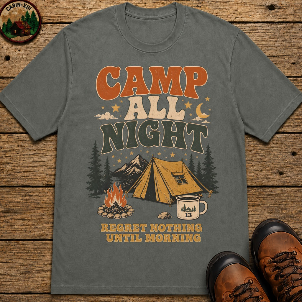 Camp All Night T Shirt - Pepper