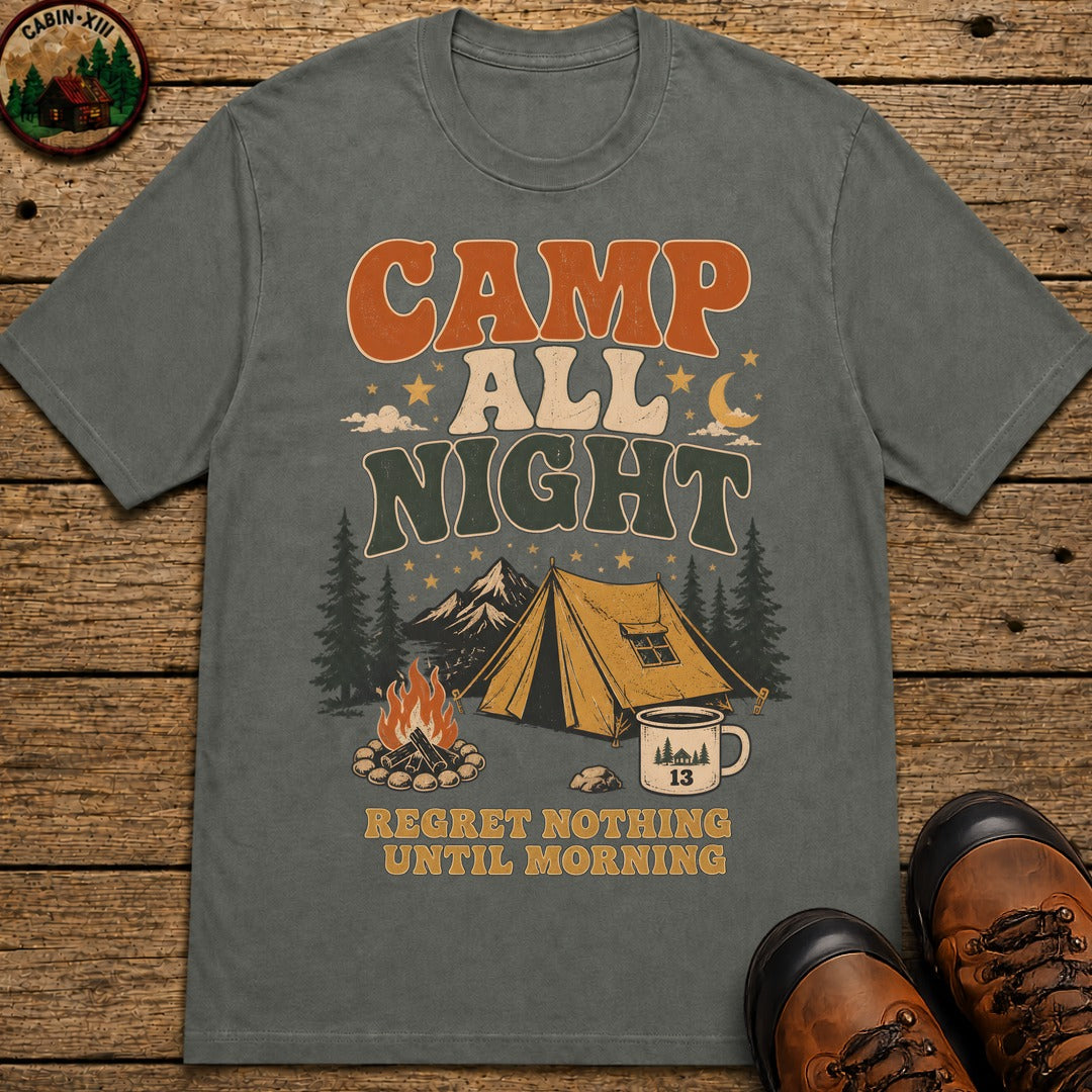 Camp All Night T Shirt - Pepper