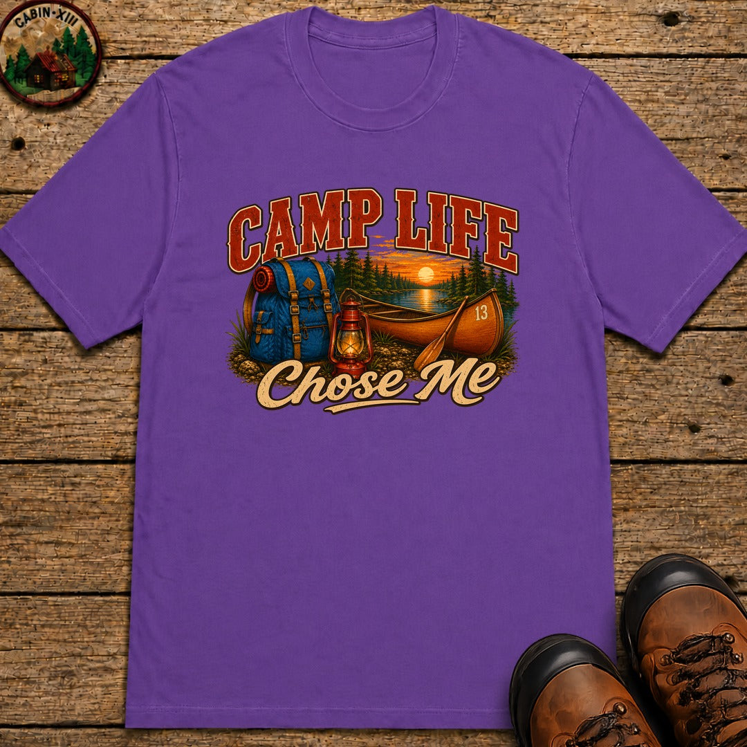 Camp Life Chose Me Vintage Camping Shirt — Outdoor Lake Tee - Grape