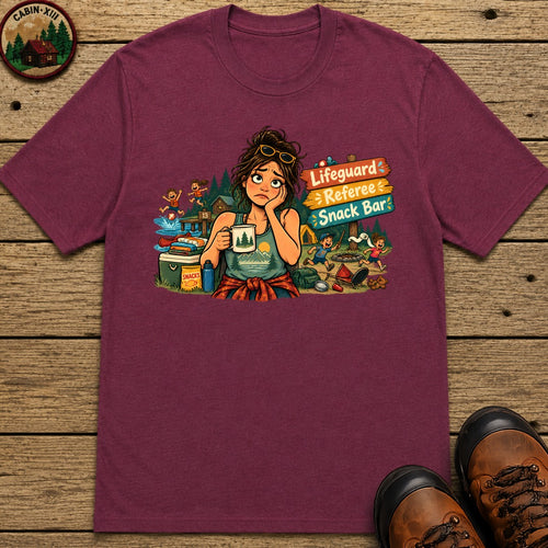 Camp Mom Pin Up T-Shirt - Berry