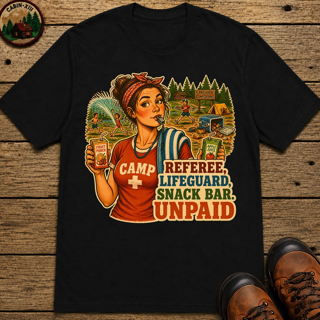 Camp Mom Pin Up T-Shirt - Black