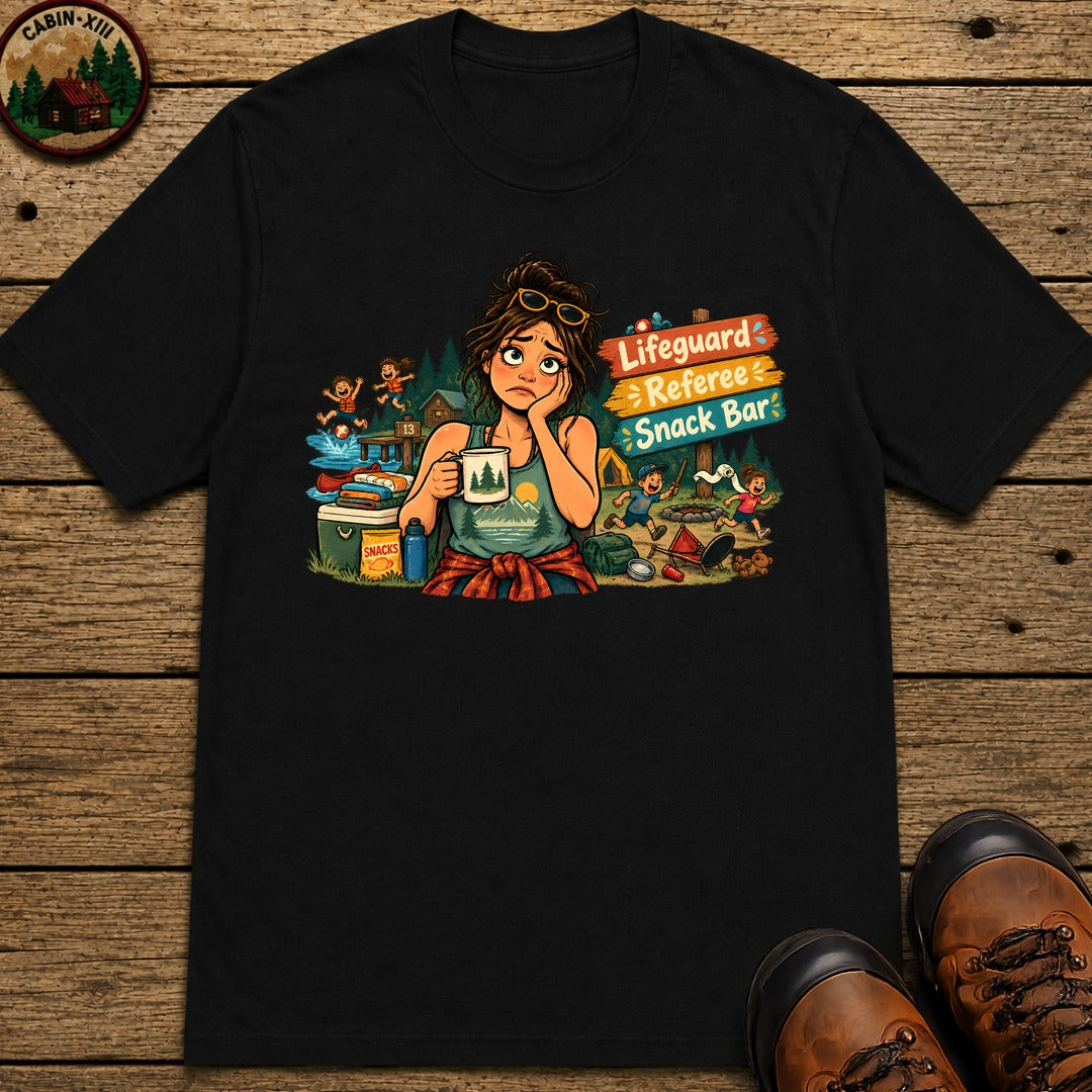 Camp Mom Pin Up T-Shirt - Black