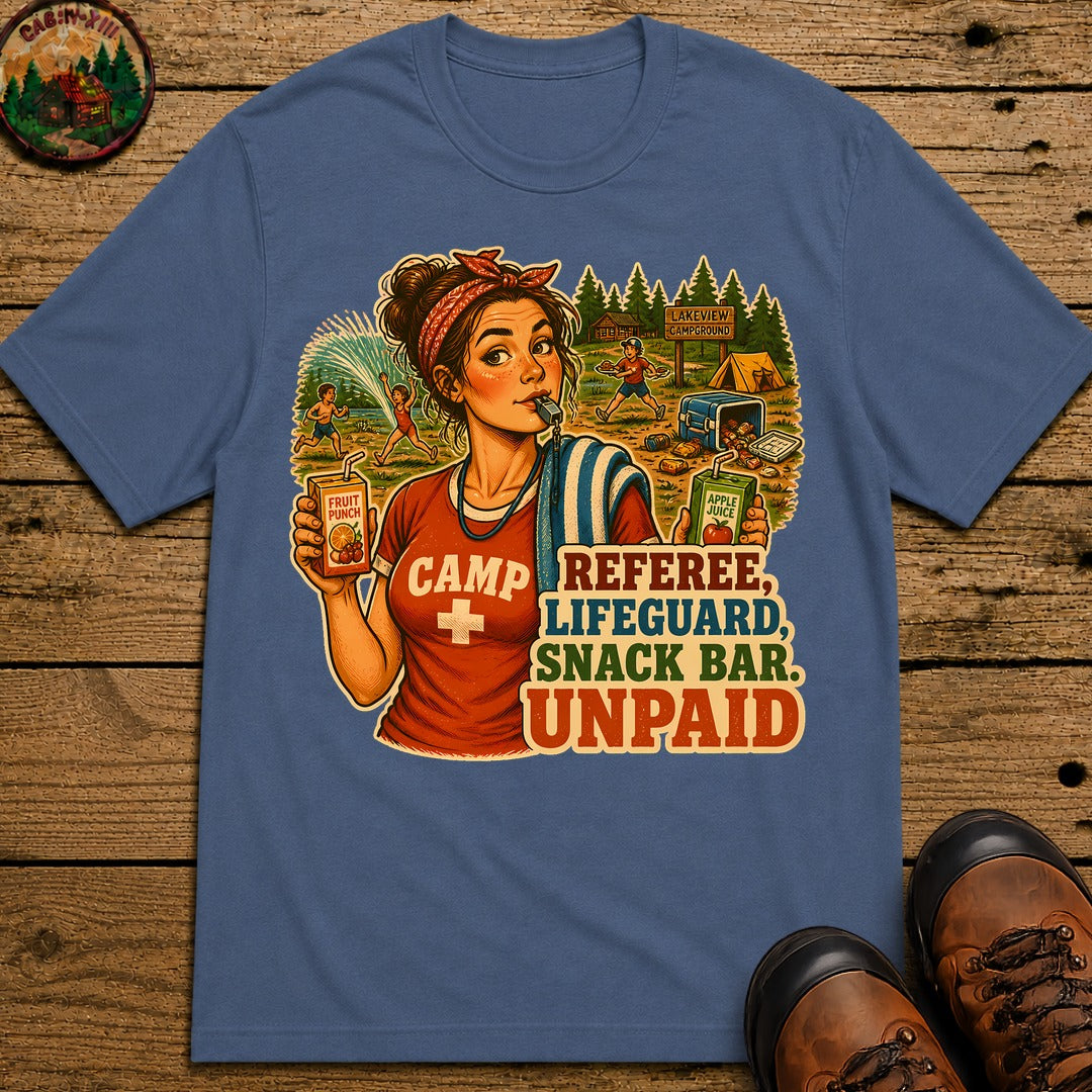 Camp Mom Pin Up T-Shirt - Blue Jean