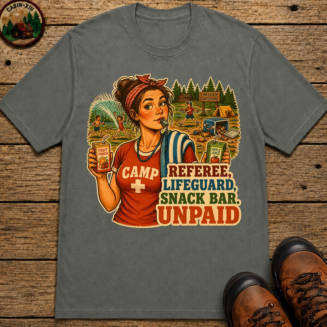 Camp Mom Pin Up T-Shirt - Pepper