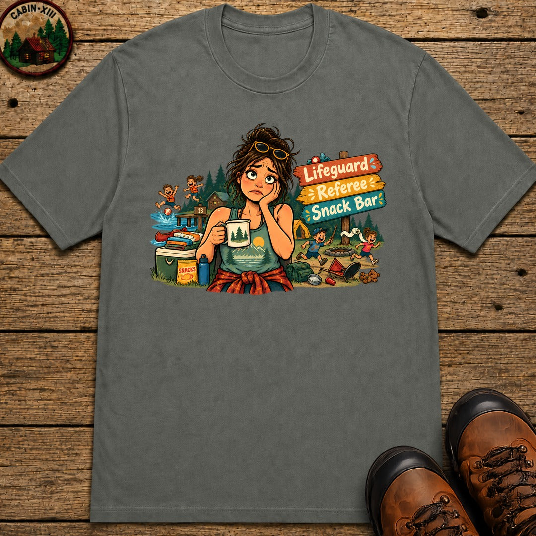 Camp Mom Pin Up T-Shirt - Pepper