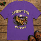 Camp Security System Napping — Funny Camping Dog Tee - Grape