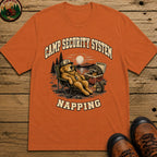 Camp Security System Napping — Funny Camping Dog Tee - Yam