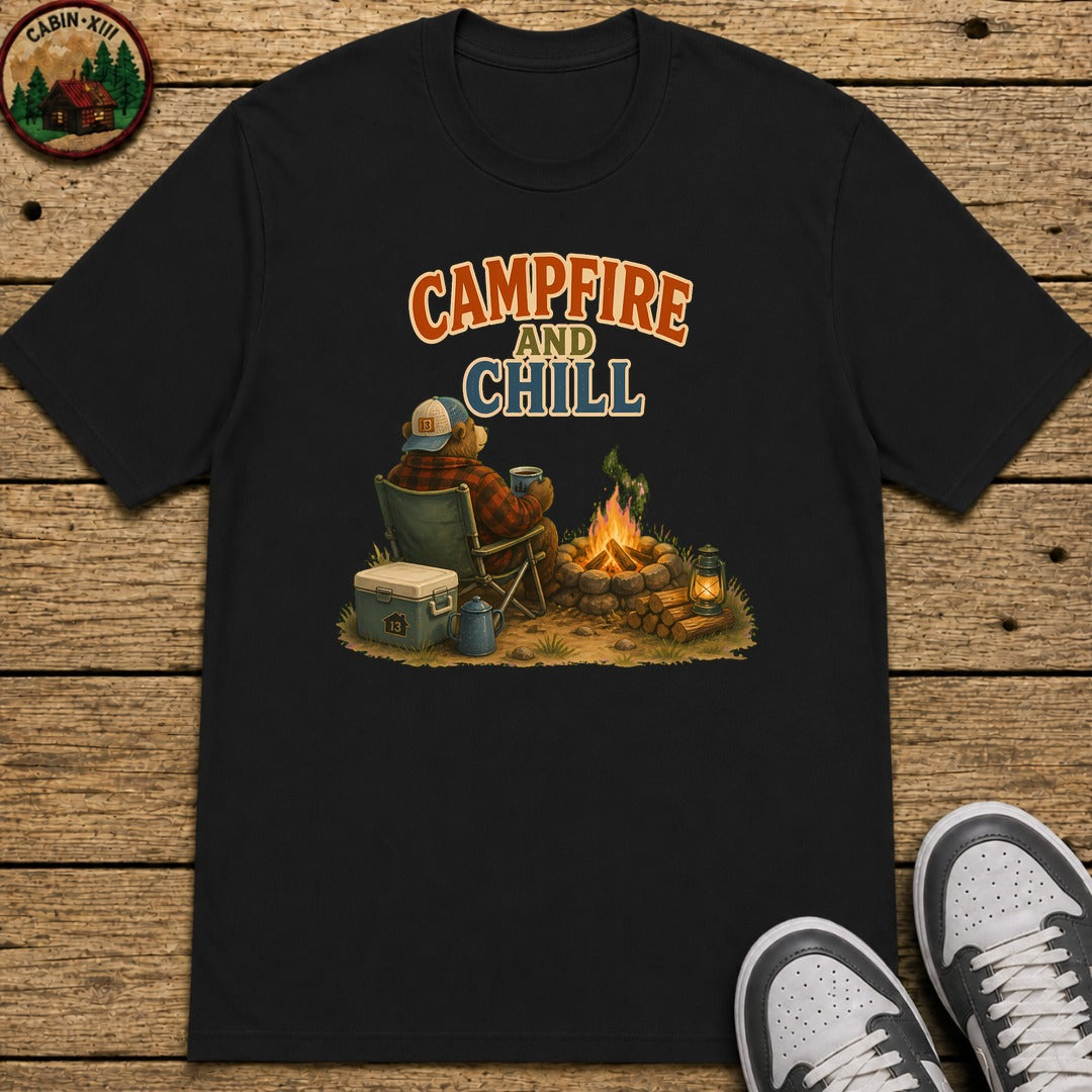 Campfire And Chill Kids T-Shirt - Black