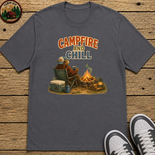 Campfire And Chill Kids T-Shirt - Charcoal