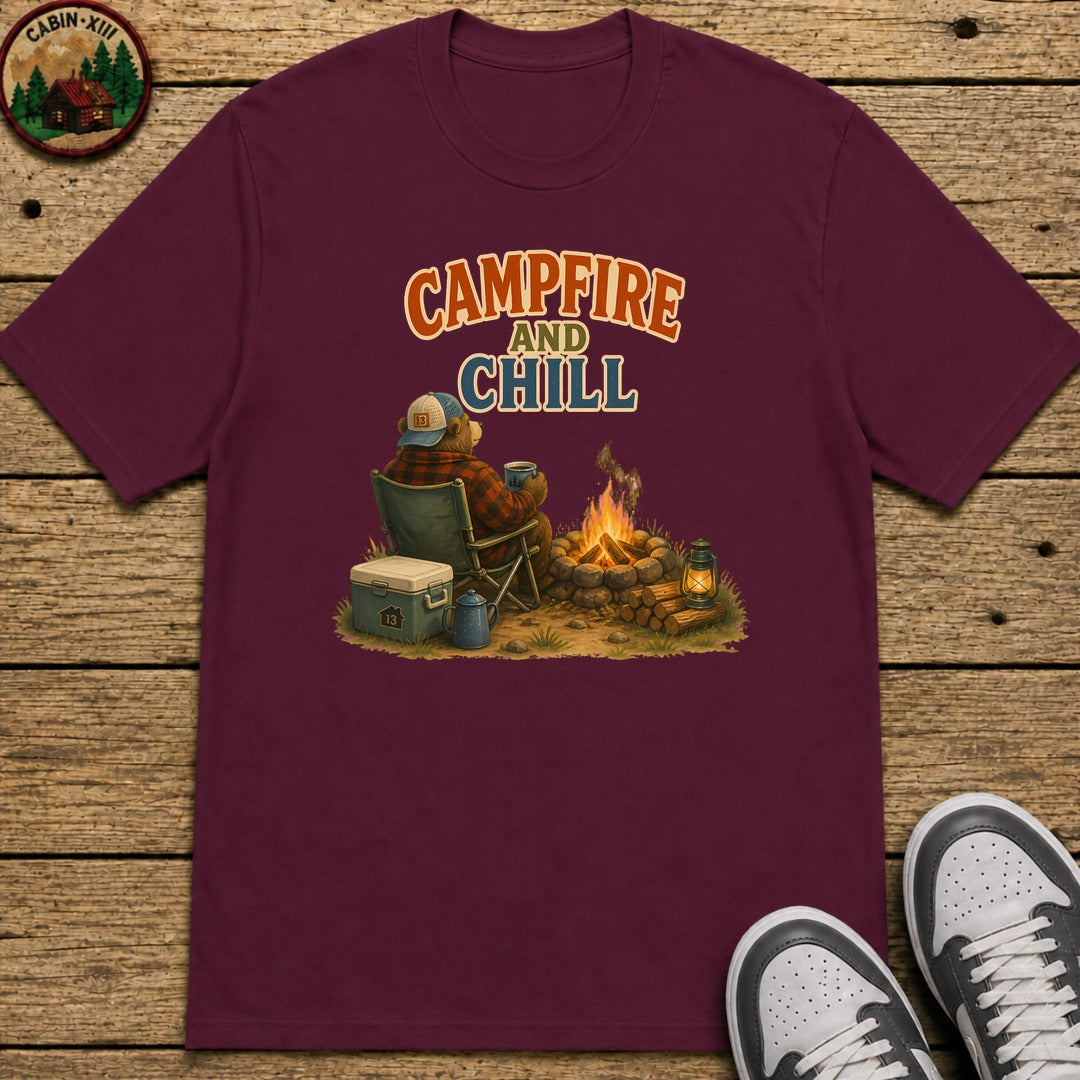 Campfire And Chill Kids T-Shirt - Maroon