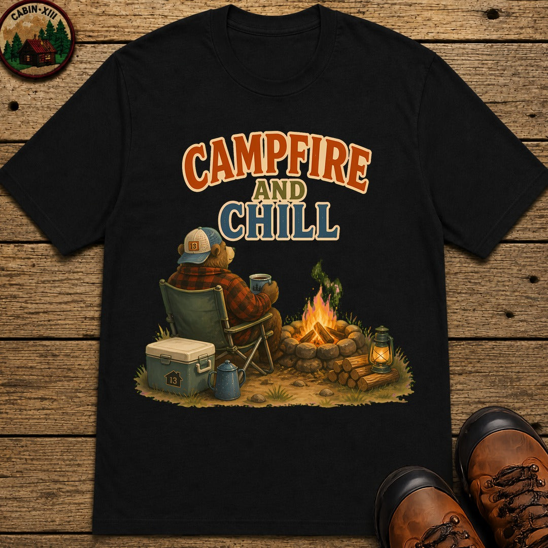 Campfire And Chill T-Shirt - Black