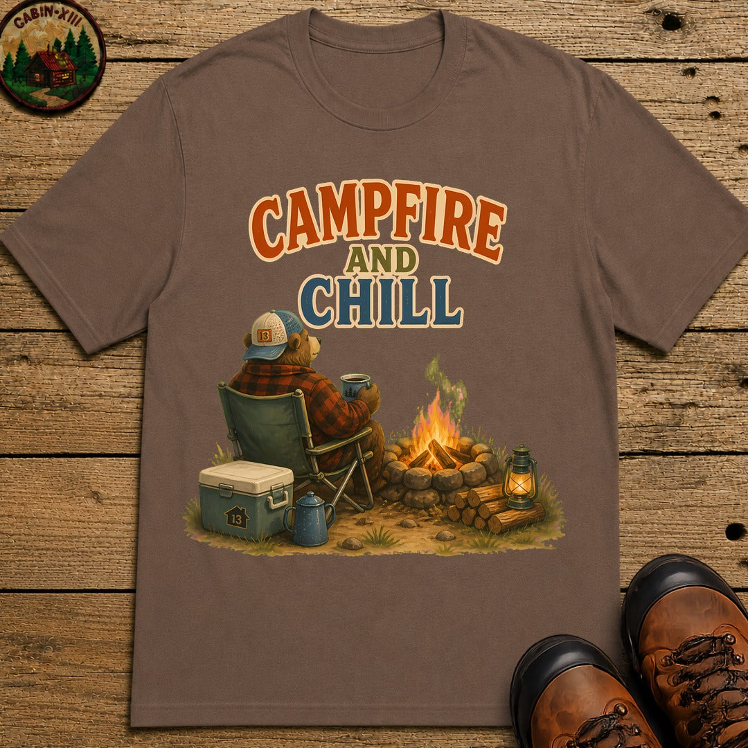 Campfire And Chill T-Shirt - Espresso