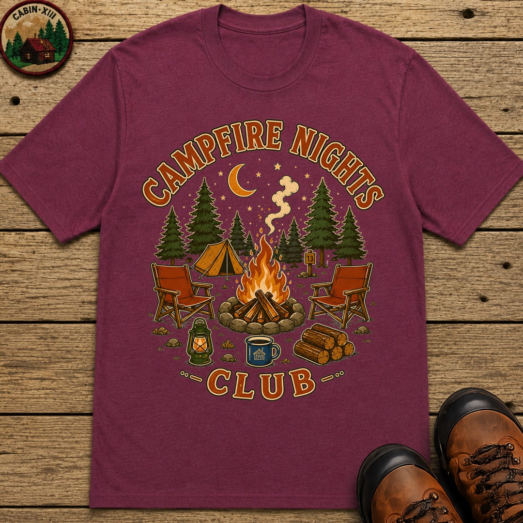 Campfire Nights Club T-Shirt - Berry
