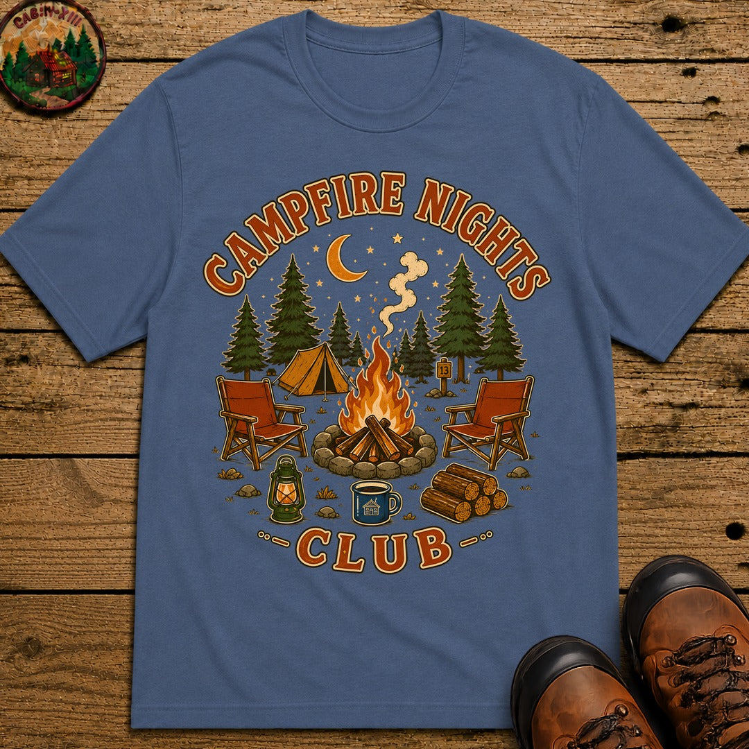 Campfire Nights Club T-Shirt - Blue Jean