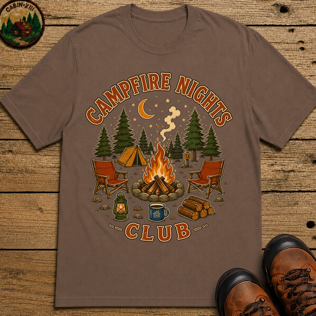 Campfire Nights Club T-Shirt - Espresso