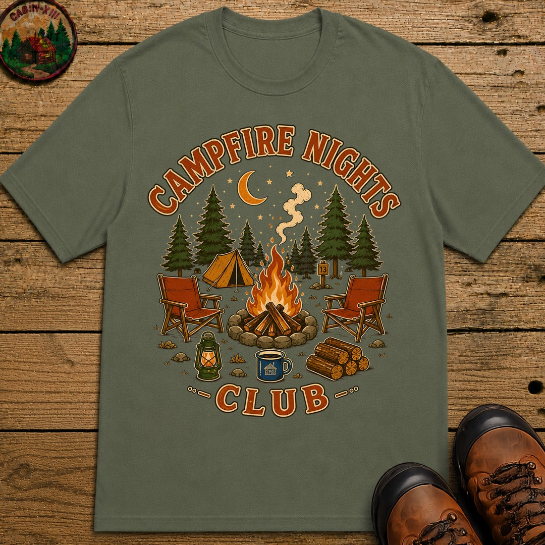 Campfire Nights Club T-Shirt - Moss