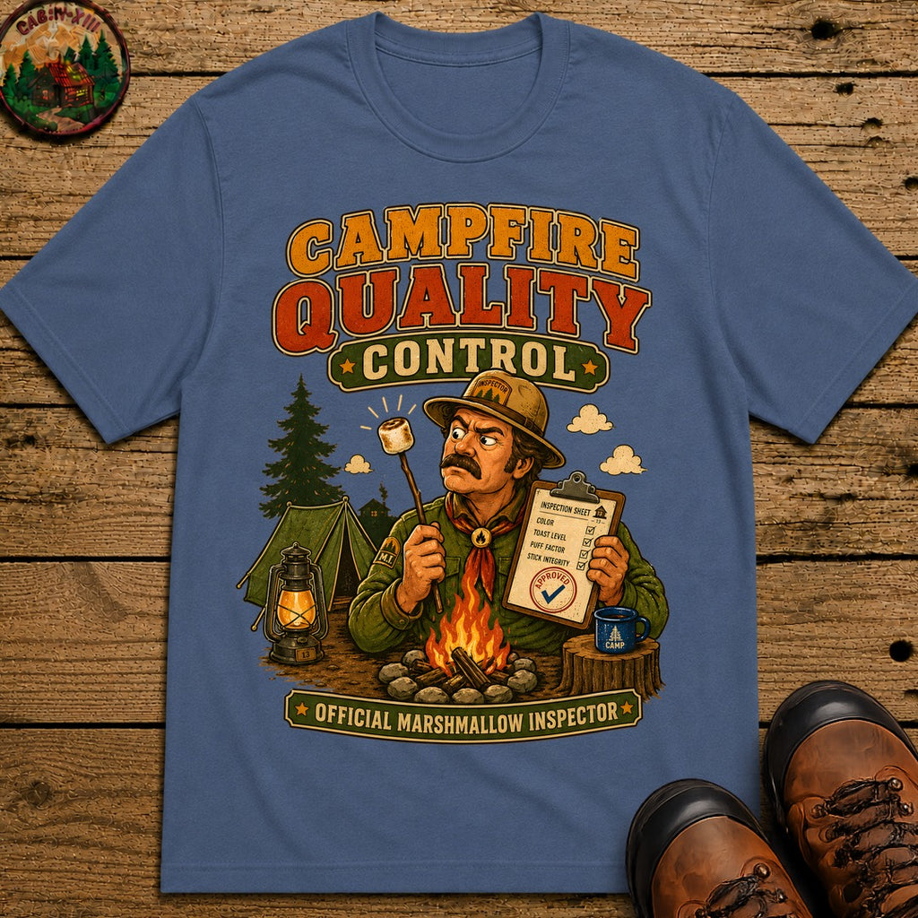 Campfire Quality Control T-Shirt - Blue Jean