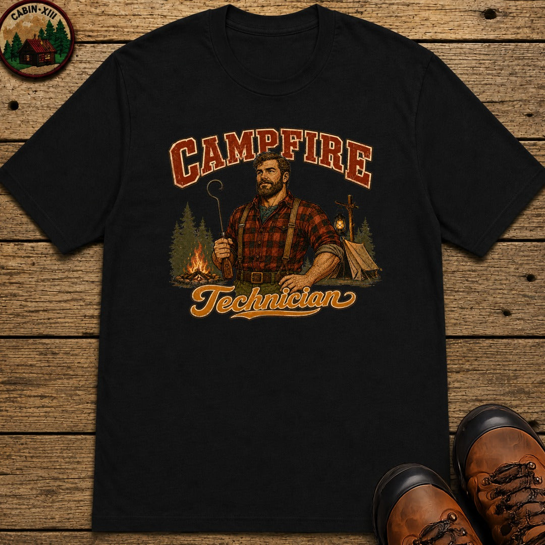 Campfire Technician (Men's) T-Shirt - Black