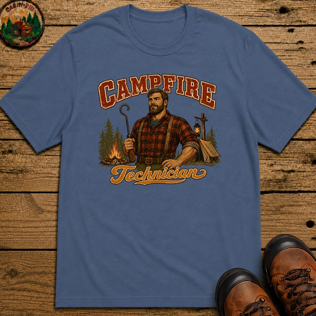 Campfire Technician (Men's) T-Shirt - Blue Jean