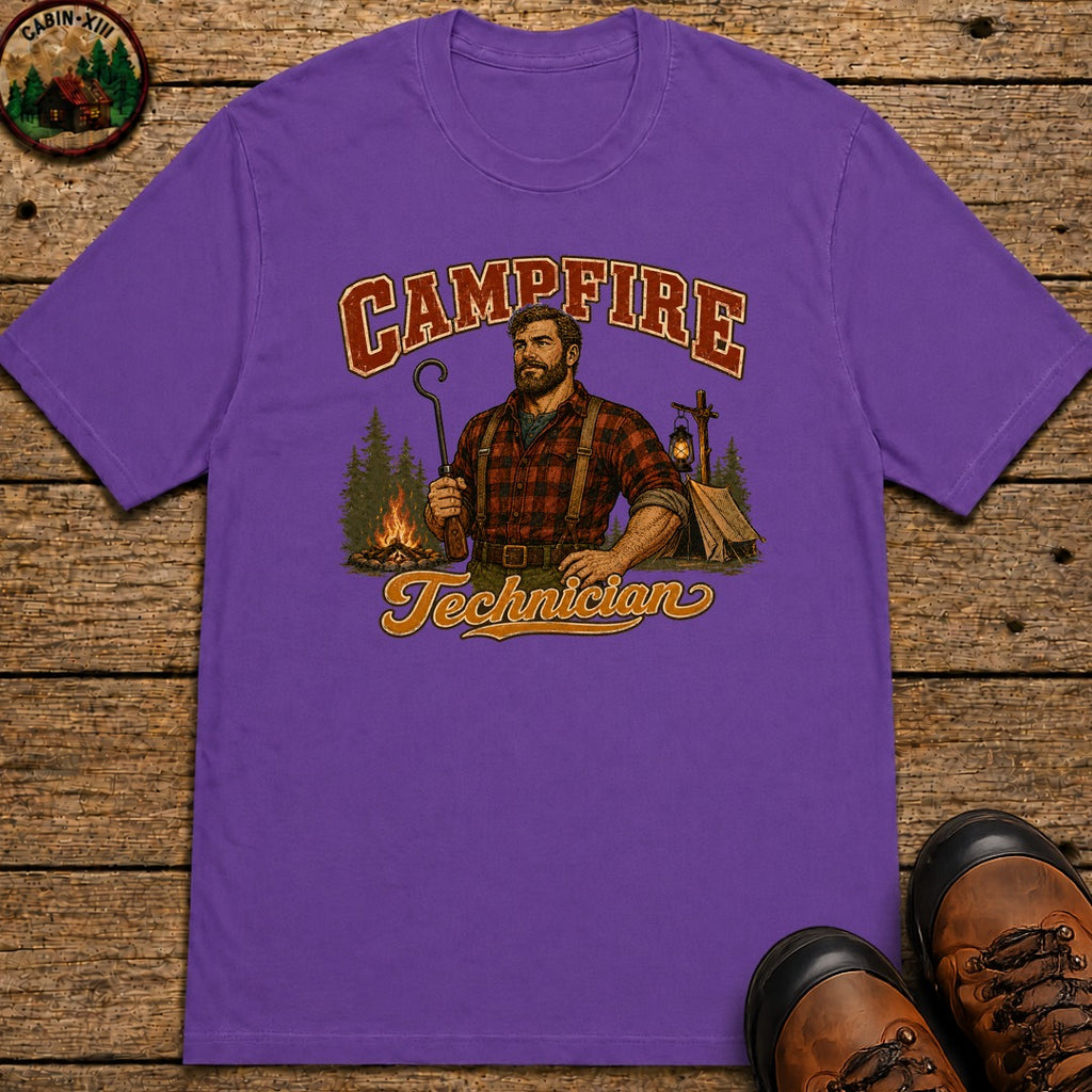Campfire Technician (Men's) T-Shirt - Grape