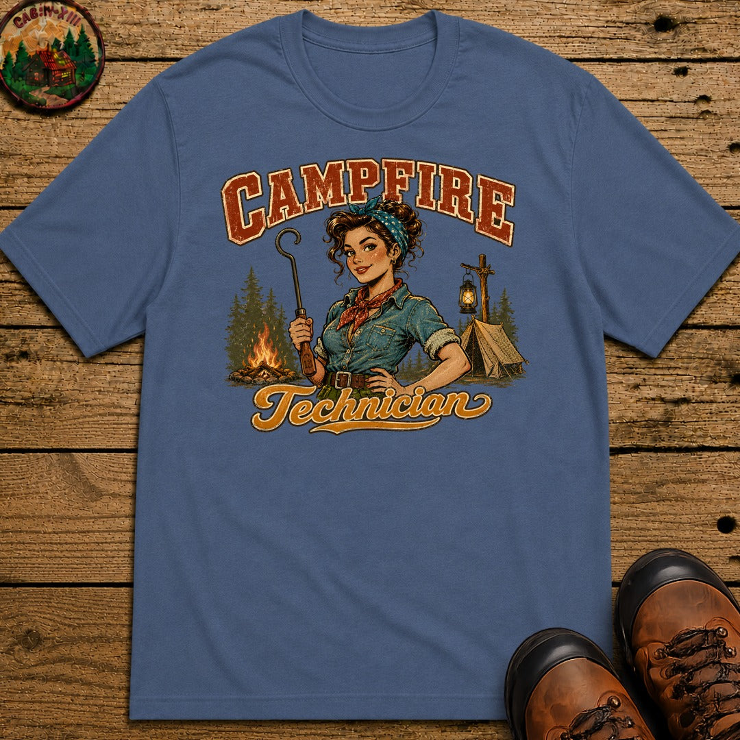 Campfire Technician (Women's) T-Shirt - Blue Jean